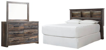 Drystan / Bookcase Headboard With Mirrored Dresser