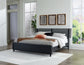 Danziar King Panel Bed with Mirrored Dresser and Nightstand