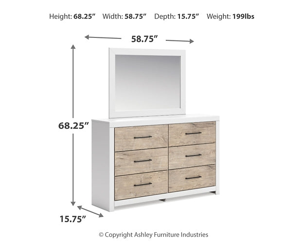 Charbitt Queen Panel Bed with Mirrored Dresser