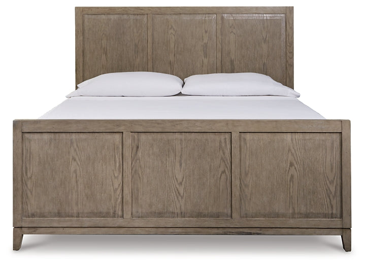 Chrestner King Panel Bed with Mirrored Dresser