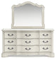 Arlendyne California King Upholstered Bed with Mirrored Dresser