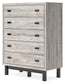 Vessalli Queen Panel Bed with Mirrored Dresser, Chest and 2 Nightstands