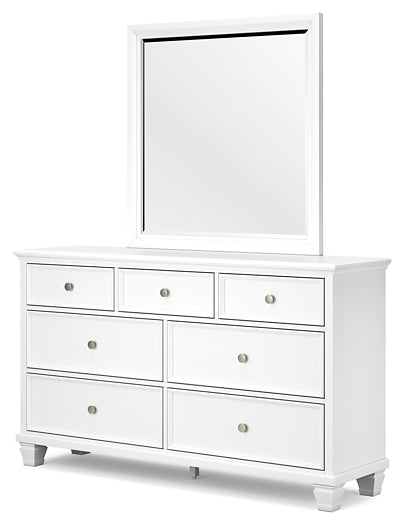 Fortman Full Panel Bed with Mirrored Dresser, Chest and 2 Nightstands