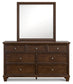 Danabrin King Panel Bed with Mirrored Dresser and Chest