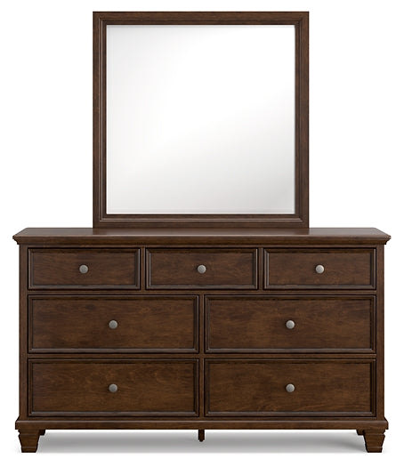 Danabrin Twin Panel Bed with Mirrored Dresser and Nightstand