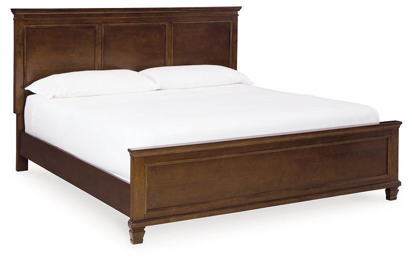 Danabrin King Panel Bed with Mirrored Dresser and 2 Nightstands